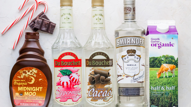 ingredients for chocolate peppermint martinis
