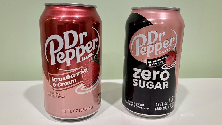 two cans of Dr Pepper next to each other
